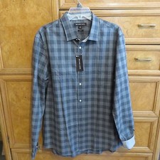 Men's Michael Kors long sleeve button down dress shirt gray plaid XL NWT 130
