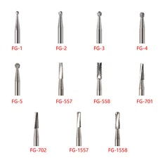10-100 Dental Carbide Burs Friction Grip Bur  Shank F/ High Speed Handpiece