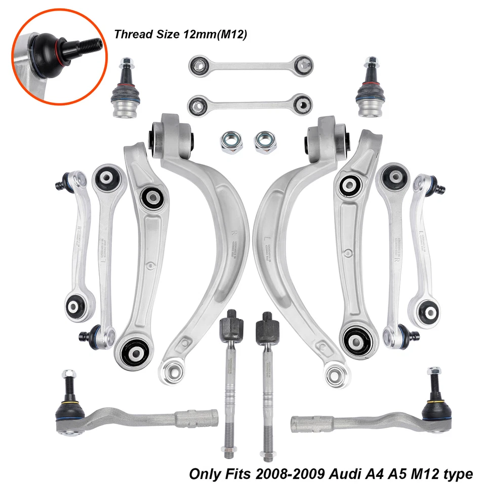 16 Teile Querlenker Satz Vorne für Audi A4 8K2 8K5 8KH A5 8T3 Q5 8R Links Rechts - Bild 3 von 4