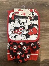 Disney Mickey and Minnie Mouse 3 Piece Kitchen Towel Set NEW