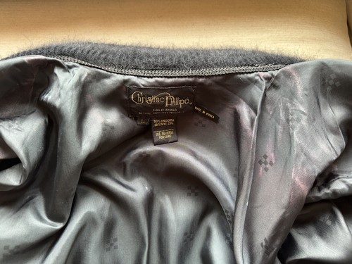 Stunning Vintage Black Angora Embellished Cardigan/Coat/Jumper, Size L (8-14) - Picture 8 of 14