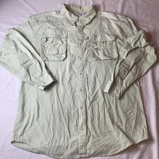 10,000 FT ABOVE SEA LEVEL Men's L Green Vented Button Front S/S Fishing  Shirt