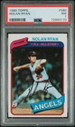 1980 Topps #580   Nolan Ryan  HOF Angels  PSA 7 SHARP  NEW LABEL/CASE