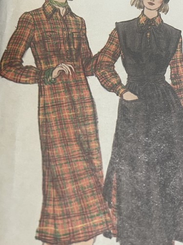 Vogue 9553 Pattern 8 Jumper Apron Dress Blouse Pants Smock 70s Teachercore Uncut - Picture 7 of 11