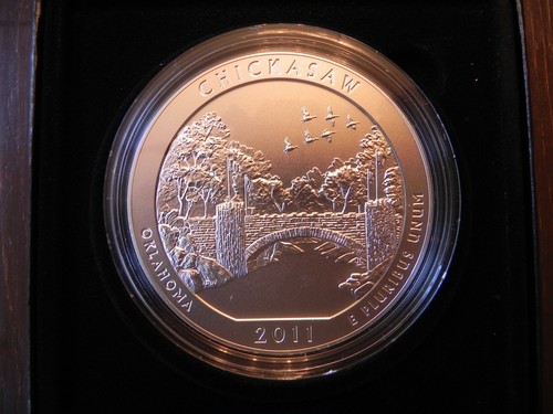 2011-P NP10 CHICKASAW AMERICA THE BEAUTIFUL 5oz SILVER COIN - Picture 2 of 5