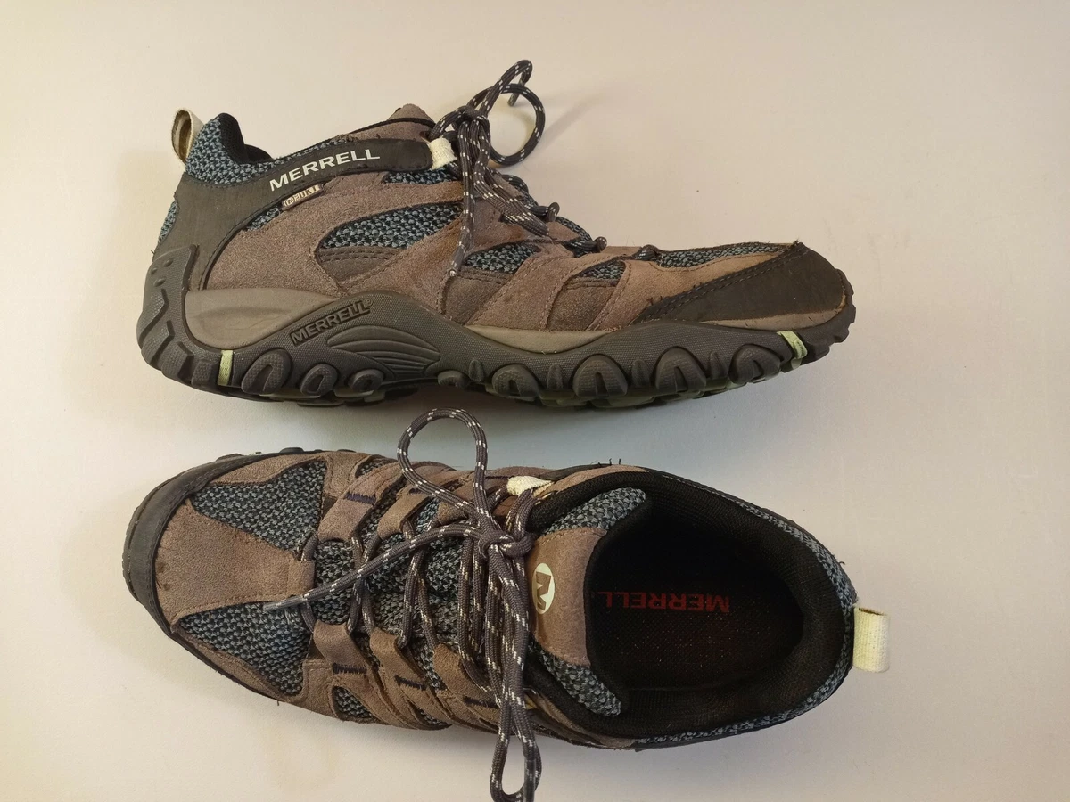 MERRELL Select Dry Womens Size 9.5 Low Top Hiking Shoes Charcoal w Blue