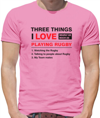Three Things I Love Rugby - Herren T-Shirt - Six Player Nations Fan