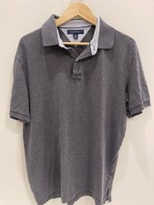 Tommy Hilfiger Men's Polo Shirt Gray Short Sleeve Collared Cotton SZ XL