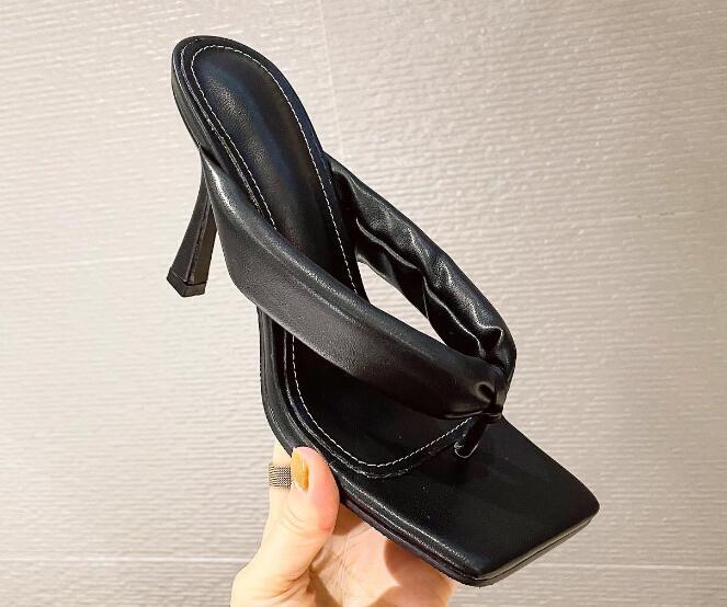 PANTOFOLA D’ORO Pantofole donna moda estate punta aperta colore puro perizoma sexy festa tacchi alti