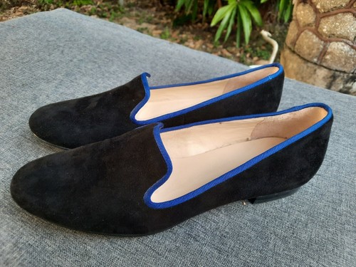 Black Velvet smoking Loafers Shoes 