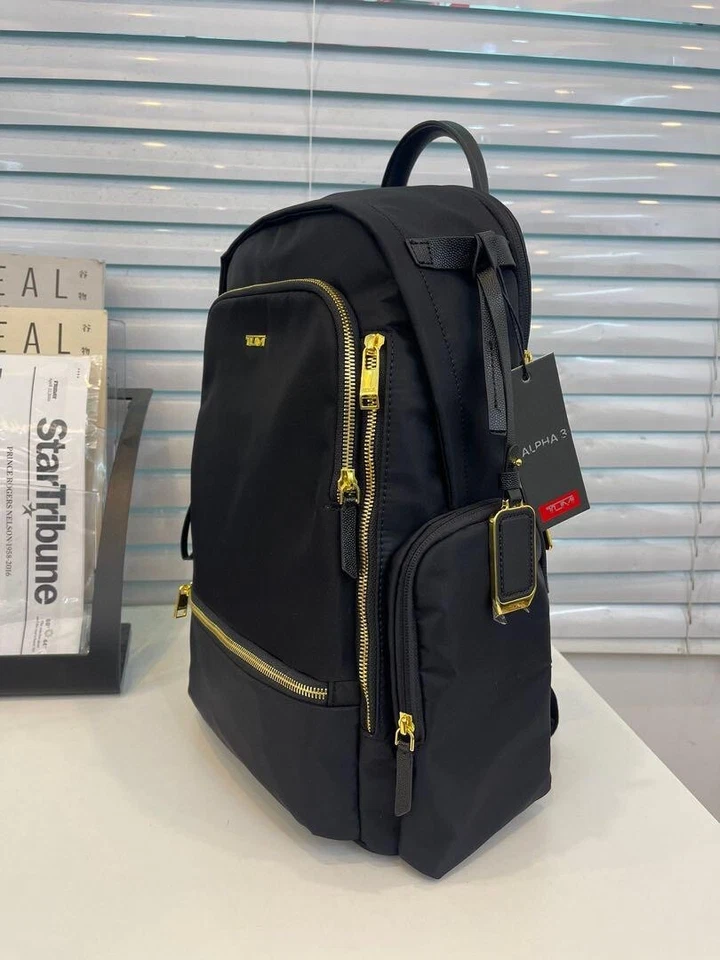 TUMI Voyageur Celina Backpack Black Travel, Business New gold zip outlet - Image 3 of 4