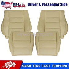 Driver & Passenger Bottom &Top Leather Seat Cover Tan For 2008-2012 Honda Accord