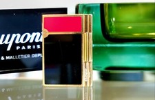 Genuine S.T. Dupont Black and Red Gatsby with Gold Trim