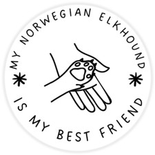 My Norwegian Elkhound is My Best Friend - 3 Pack Circle Stickers 3 Inch - Dog