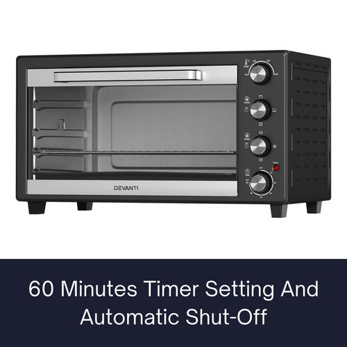 Devanti Electric Convection Oven Bake Benchtop Rotisserie Grill 45L Portable NEW - Picture 9 of 13