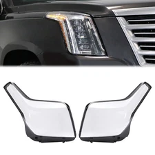 Pair Headlight Cover Lens Cover Fit For 2015-2020 Cadillac Escalade Right+Left
