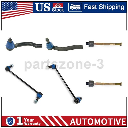 6x Front Inner Outer Tie Rod End Sway Bar Link Kit Fits Nissan Rogue Select 2.5L