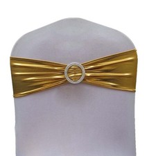 250 Metallic Spandex Chair Band for Folding Banquet Lycra Universal Chair Covers