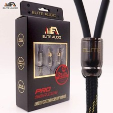 Elite Audio PRO 100% Copper 2 Channel 17 ft RCA Audio Interconnect Stereo Cable