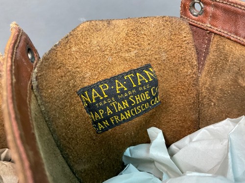 Antique Womens Sz 6 Boots Leather Field Hiking Boots 1910s NAP-A-TAN , S.F. Ca. - Picture 10 of 16