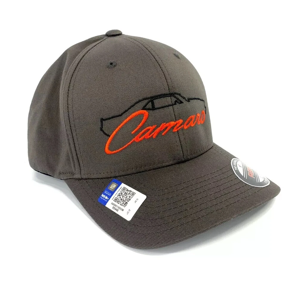 Gorra/Gorra Chevy Camaro 1ª Generación - Gris con Silueta Negra y Emblema de Escritura Foto 3 de 4