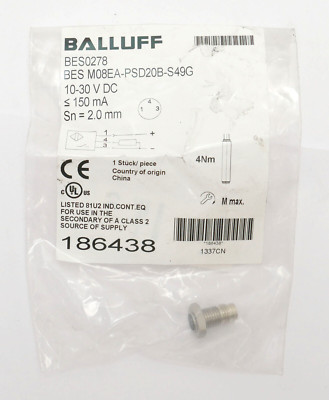 BALLUFF BES0278 Inductive standard sensors BES M08EA-PSD20B-S49G -unused/OVP-
