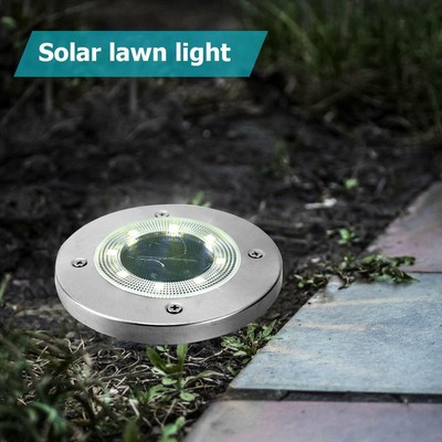4PCS Waterproof 8 LED Underground Solar Energy Lamp Lawn Light For Outdoor Yard