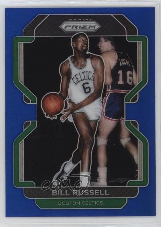 2021-22 Panini Prizm Blue Prizm 124/199 Bill Russell #254 HOF k4s