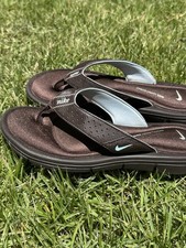 Nike Mujer Cómoda Plantilla Chanclas Sandalia Marrón Chocolate Activo Talla 7 Ancho