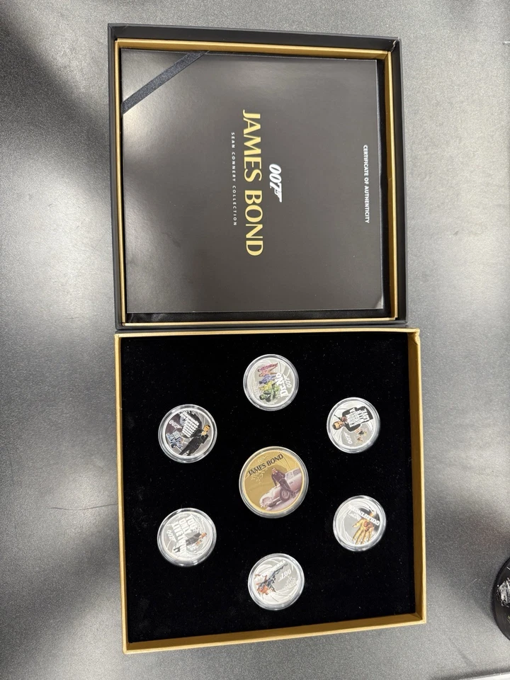 7-COIN-SET JAMES BOND 007 SEAN CONNERY COLLECTION 6x0.5+1=4oz SILVER PROOF 2024 - image 3 of 4