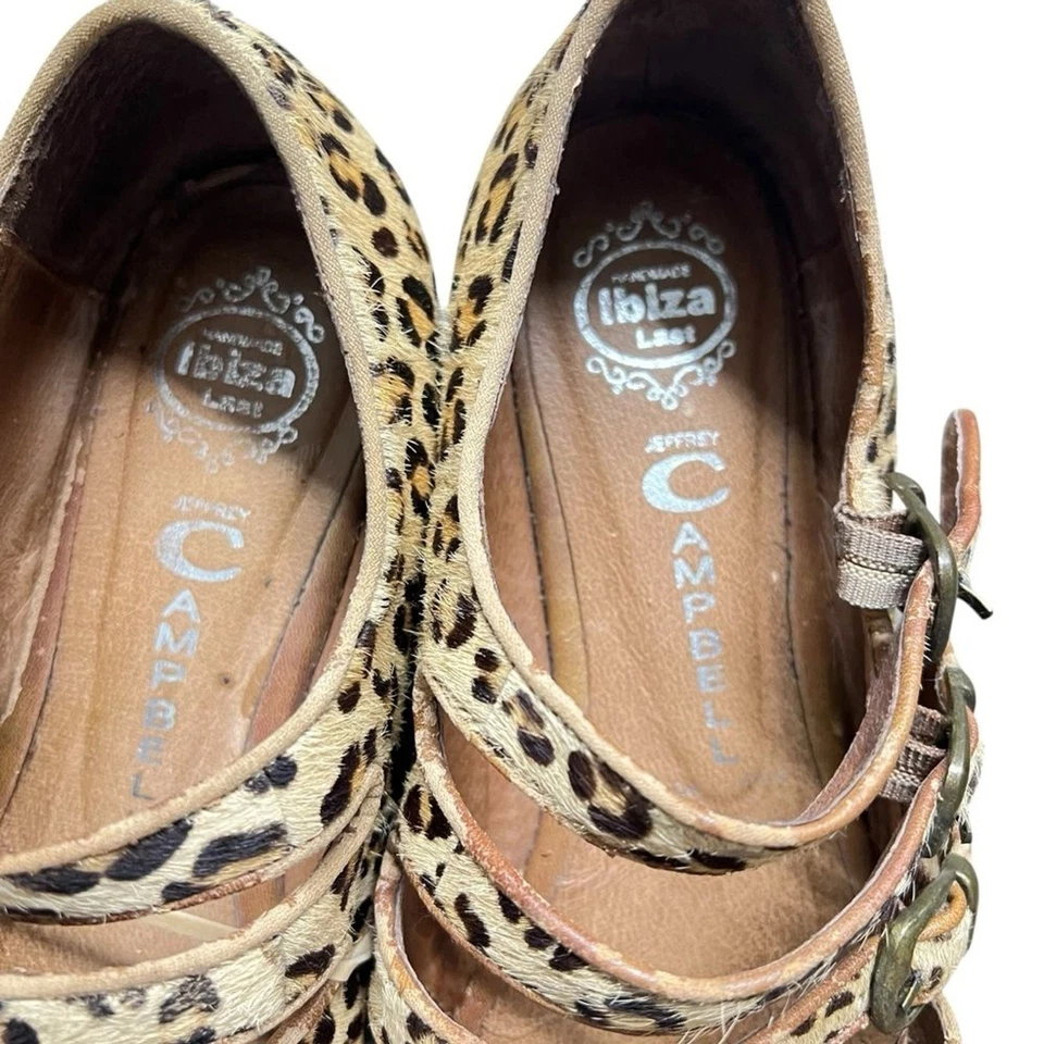 Sandalias planas Jeffrey Campbell con tiras y estampado de guepardo 9,5 piel de Caimán Foto 3 de 4