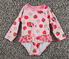 World of Strawberry Shortcake Baby Girls Sz 12M One Piece Swimsuit Pink