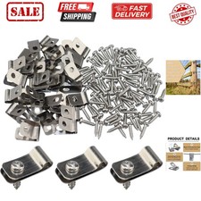 Wire Fence Clips Metal 200 Pcs Wire Clamps Stainless Steel Fencing Mounting C...