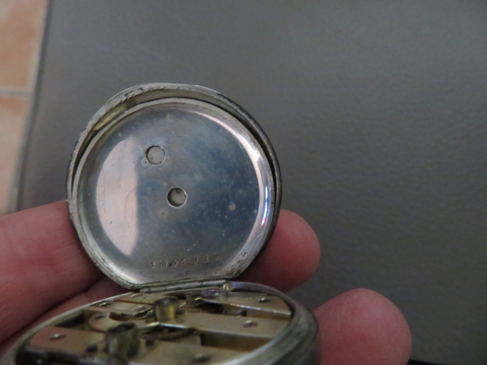 antique crab hallmark solid silver pocket watch - image 5