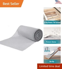Adjustable 20" x 240" Non-Slip Shelf Liner in Light Gray for Easy Organization