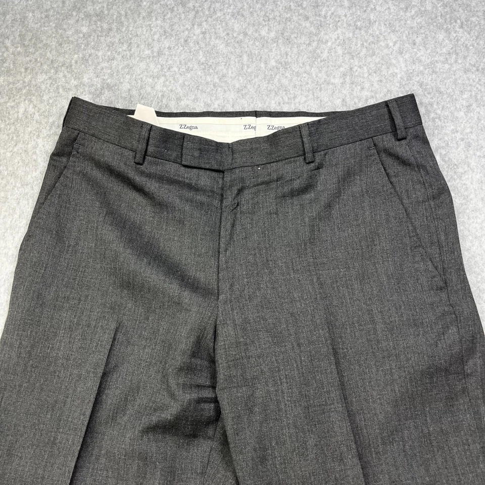 Мужские деловые брюки Ermenegildo Zegna 32R (32x28) цвет древесный уголь - Изображение 2 из 4