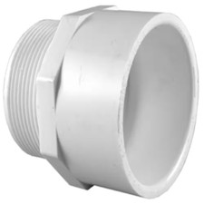 4 In. PVC Schedule 40 Male Adapter MPT x Slip Pipe Fitting Connector