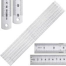 Lothee 6 Pieces Bulk Metal Yard Stick Large Stainless Steel Ruler Rule Measure S