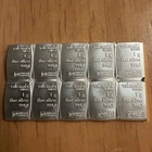 Lot of 10-1 Gram Valcambi Suisse Silver Bars Connected Together 10G-FREE SHIPPIN