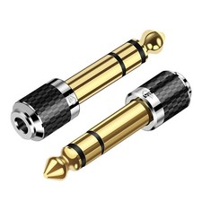 6.35mm 1/4 inch Male to 3.5mm 1/8 inch Female Stereo Jack Adapter