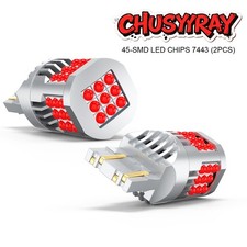 2pcs 7440 7443 Red LED Brake Stop Tail Lights Bulbs for Toyota Tacoma 2016-2023