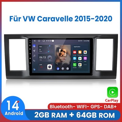 2+64GB Carplay Autoradio Für VW Caravelle 2015-2020 GPS Navi BT Wifi Android14.0