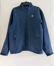 man's Ariat Americana Logo Softshell Jacket, Navy, M