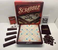 Vintage 2001 Parker Brothers SCRABBLE Deluxe Turntable Crossword Word Board Game