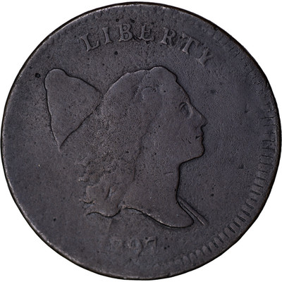 1797 Liberty Cap Half Cent - 1 Above 1 ~ Good