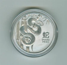 AUSTRALIA 2025 100 DOLLARS YEAR OF THE SNAKE 1 OZ .9995 PLATINUM GEM BU