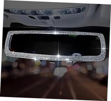 Bling Car Rear View Mirror Accessories with Crystal Diamonds Silver