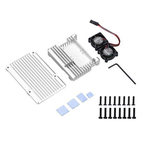Ultra-thin Armor Case Shell Dual Fan Heatsink For Raspberry Pi 4 Model B 4B A - Afbeelding 3 van 18