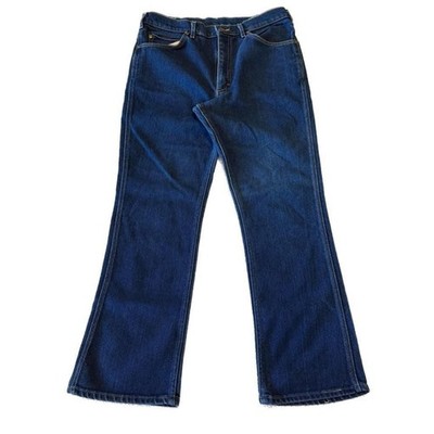 Vintage 80s Lee Riders Flared Bell Bottom Bootcut Jeans Dark Wash Made in USA 36