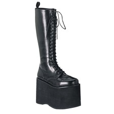 Demonia Pleaser Women Platform Extreme Heel Knee High Lace Up Boots Mega 602